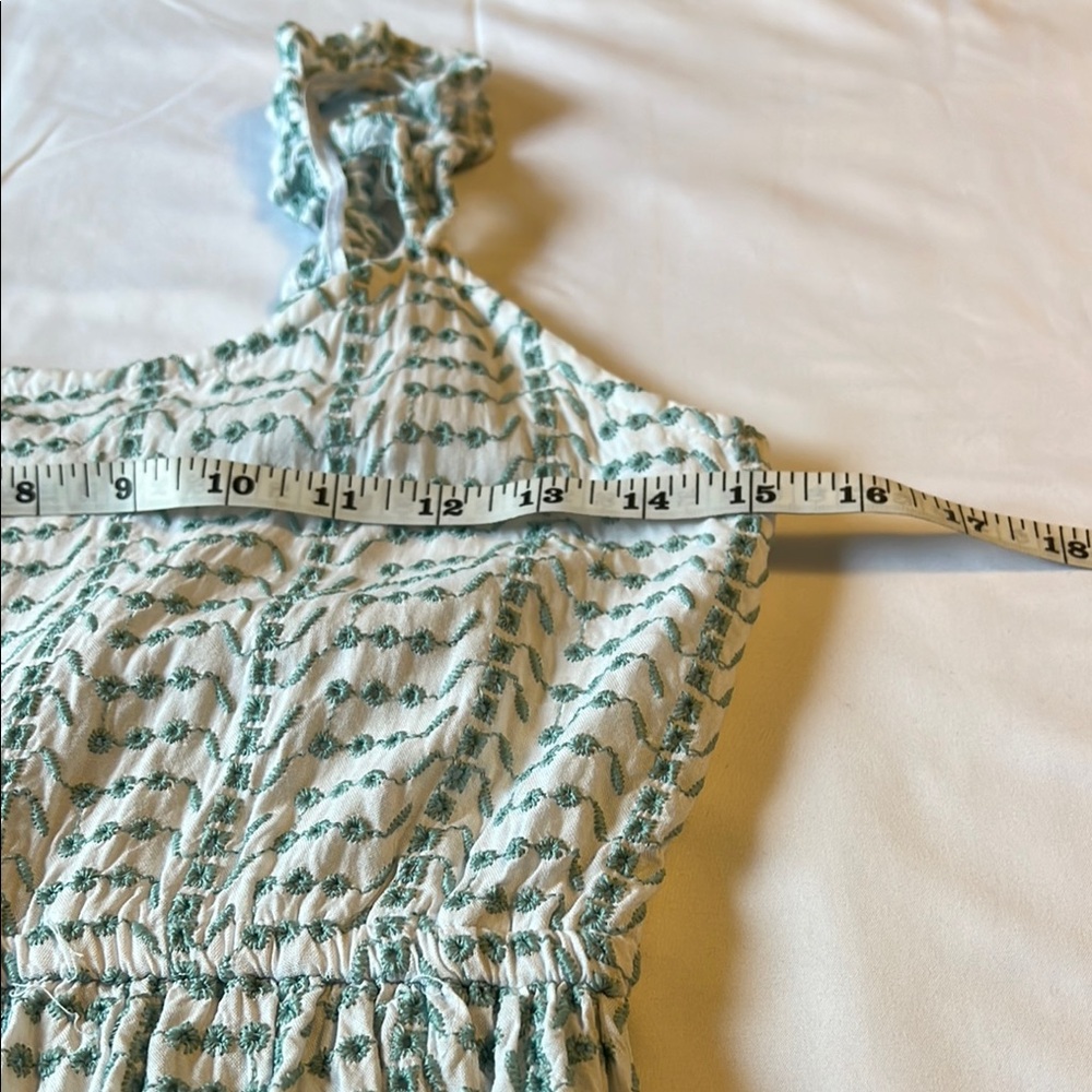 Jessica Simpson Green White Maxi Dress Eyelet Dress Sleeveless Sundress S EUC - Picture 5 of 8